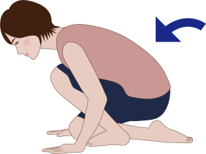 足底腱膜を伸ばすストレッチをしている様子