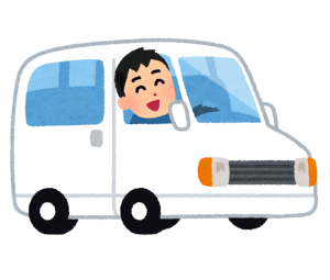 冬の朝に車のエンジンをかける男性のイラスト