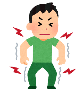 肩や腰を押さえて痛みを訴える人物のイラスト
