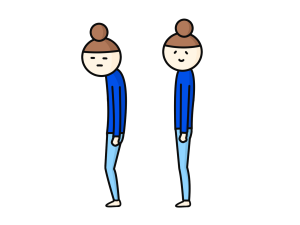 姿勢が良くなる前と後の比較イラスト